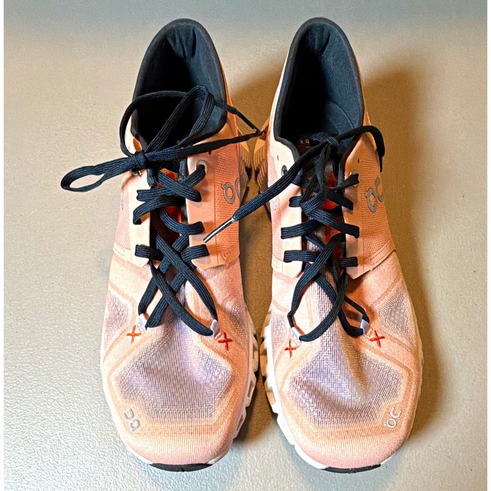 On Cloud X3 Women's Athletic Sneakers Mesh upper Pink White Orange Navy 10 NWOB